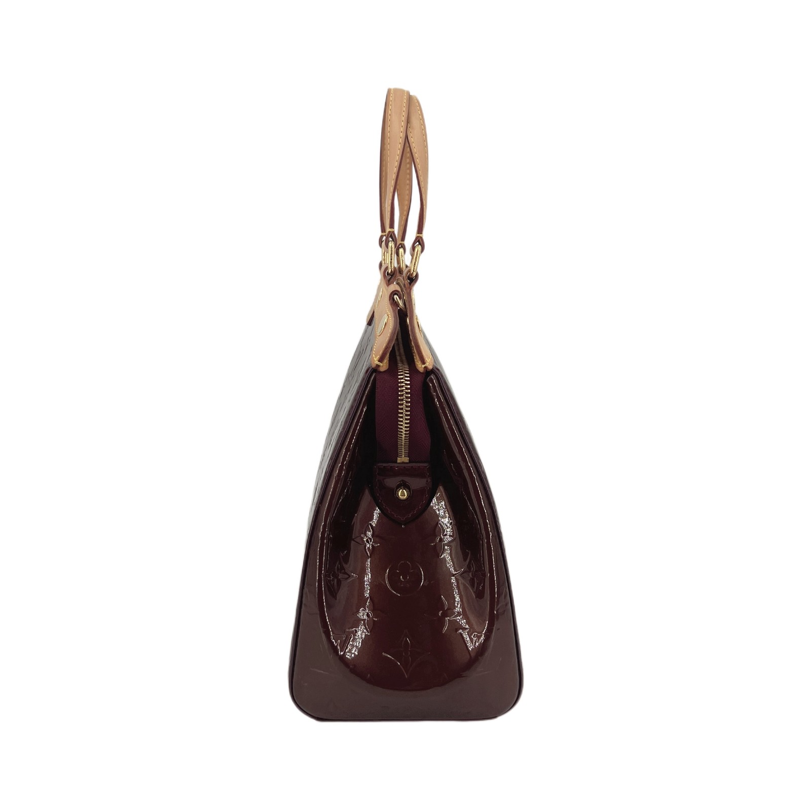 LV Monogram Vernis Normal Cherry Red Patent Leather 2Way Bag US Ship