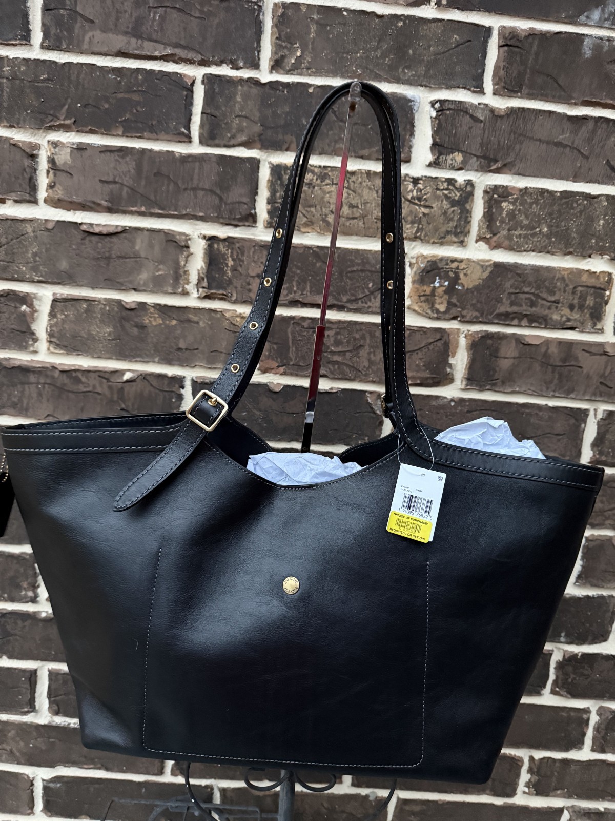 NWT $495 COACH Gramercy Tote Leather Oversized Slouchy Shoulder Bag BLACK
