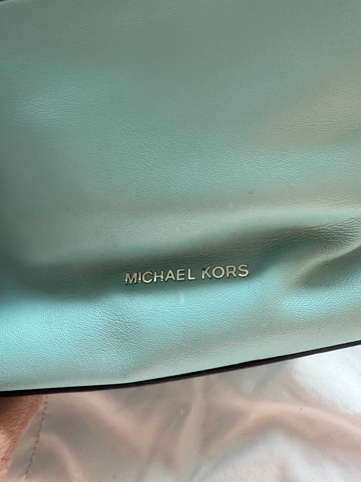 Michael Kors Dottie Bag Blue Teal White W/ Wallet