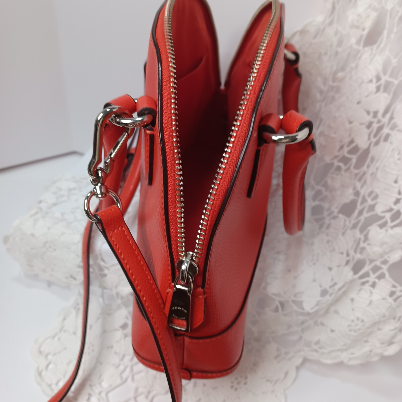 Vintage Coach Redish or Oange Mimi Satchel crossbody purse