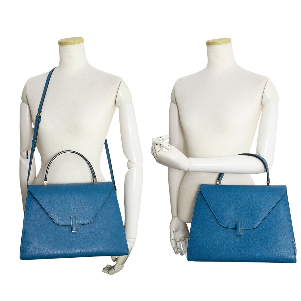 Valextra V5E40-28-UME-OC Iside Large Soft calfskin, Blue Handbag