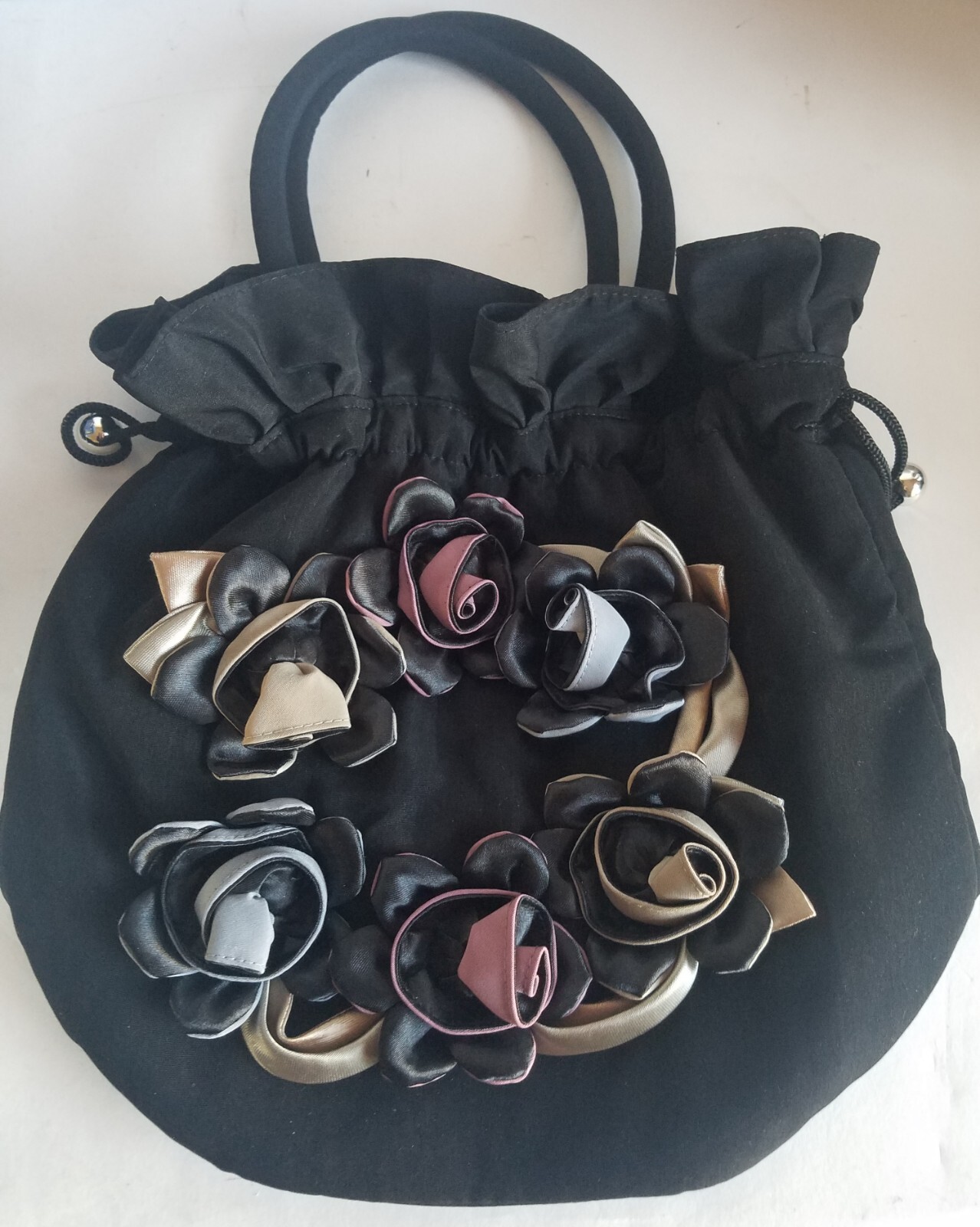 Floral Bouquet Drawstring Handbag