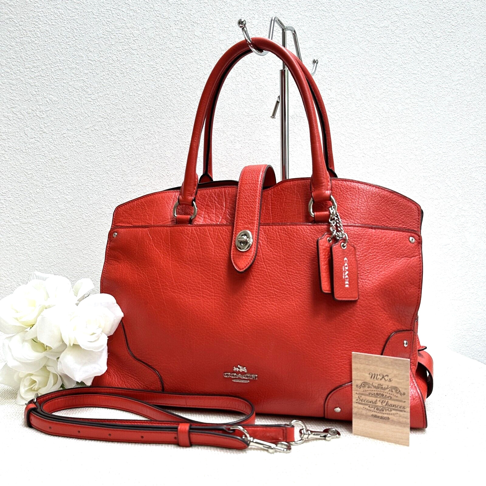 Coach Mercer Satchel style 37167 – Crossbody – Red (Carmine) Leather – EUC