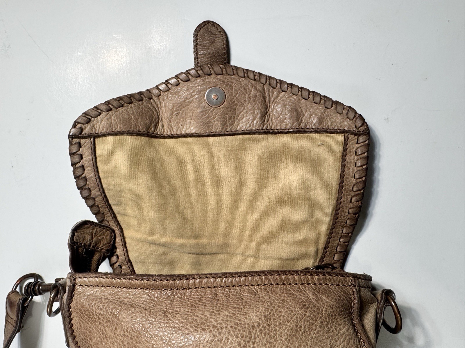 LIEBESKIND Berlin Brown Leather Crossbody Bag Shoulder Boho Hippie Purse
