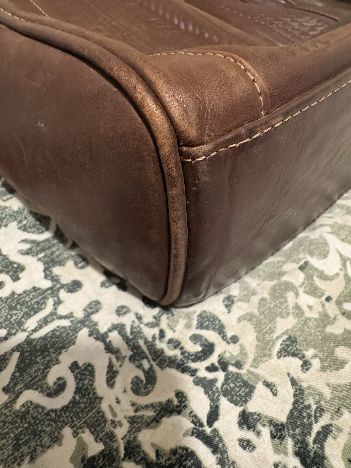 NWT Brown Tooled Ropin West Bag Style 978 Single Shoulder Strap Leather