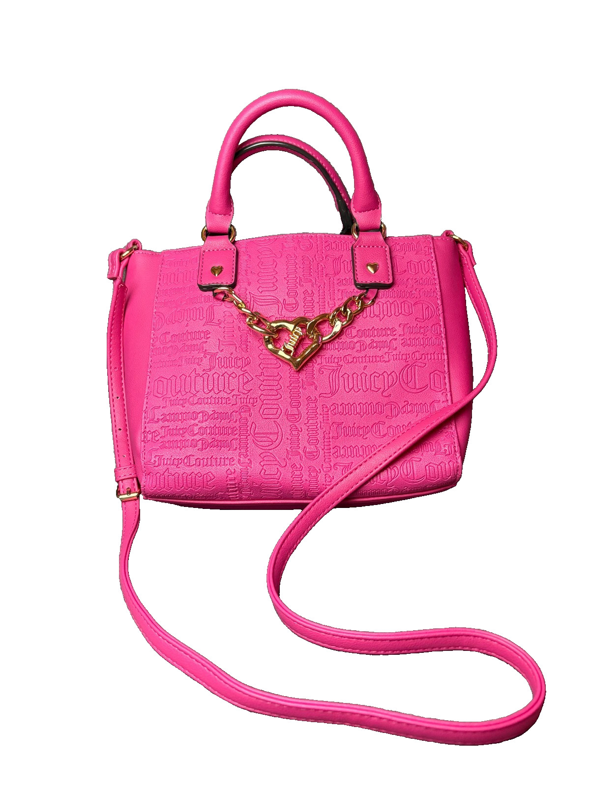Juicy Couture Hot Pink Handbag Purse Gold Hardware Shoulder Strap 9inx8inx4in