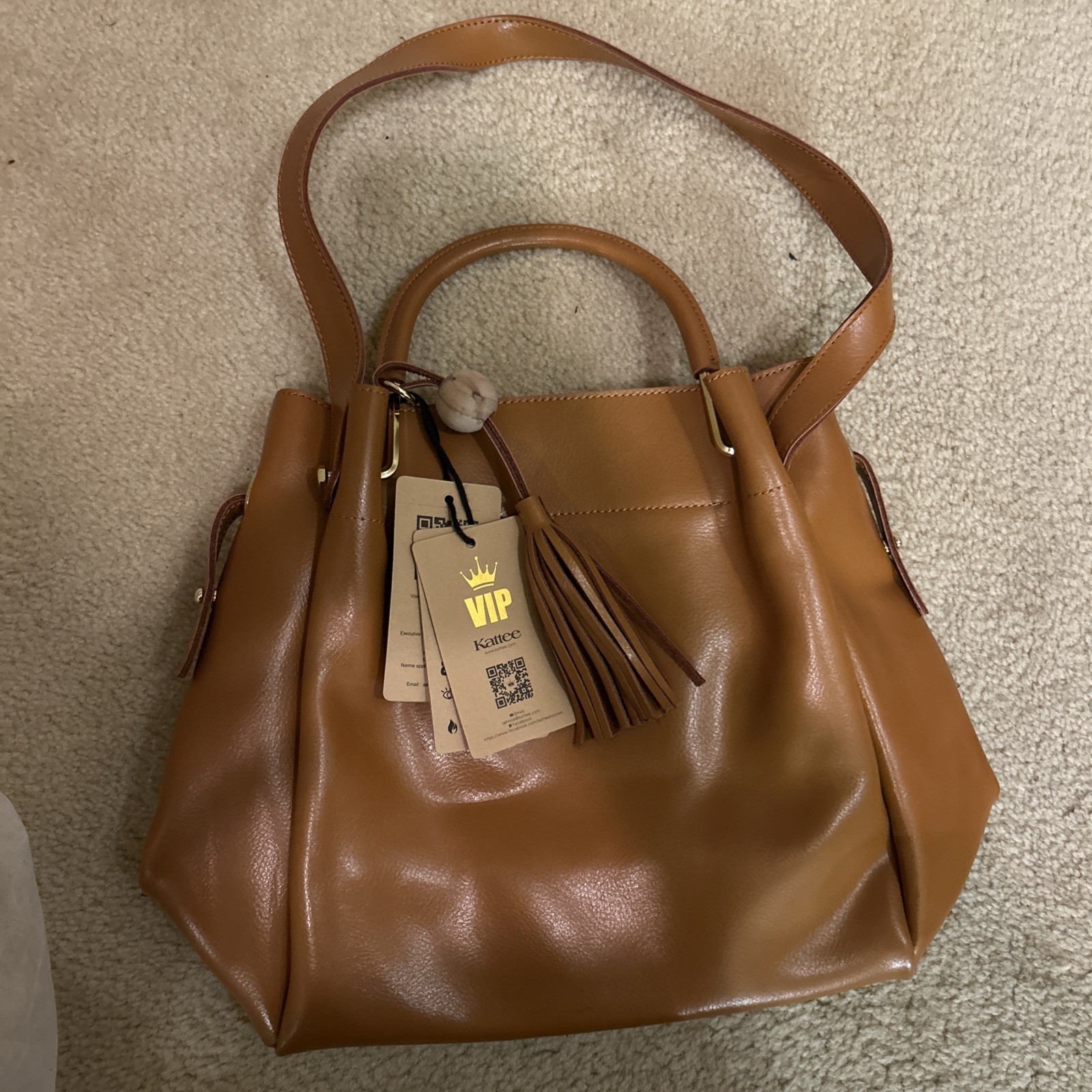 Kattee Genuine Leather Purse Satchel Women’s Shoulder Bag New w tags dust bag