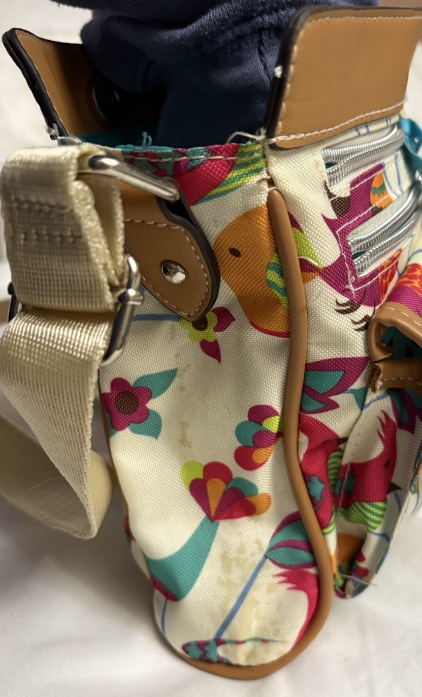 Lilly Bloom Small Crossbody Bag / Small Purse Birds And Flowers