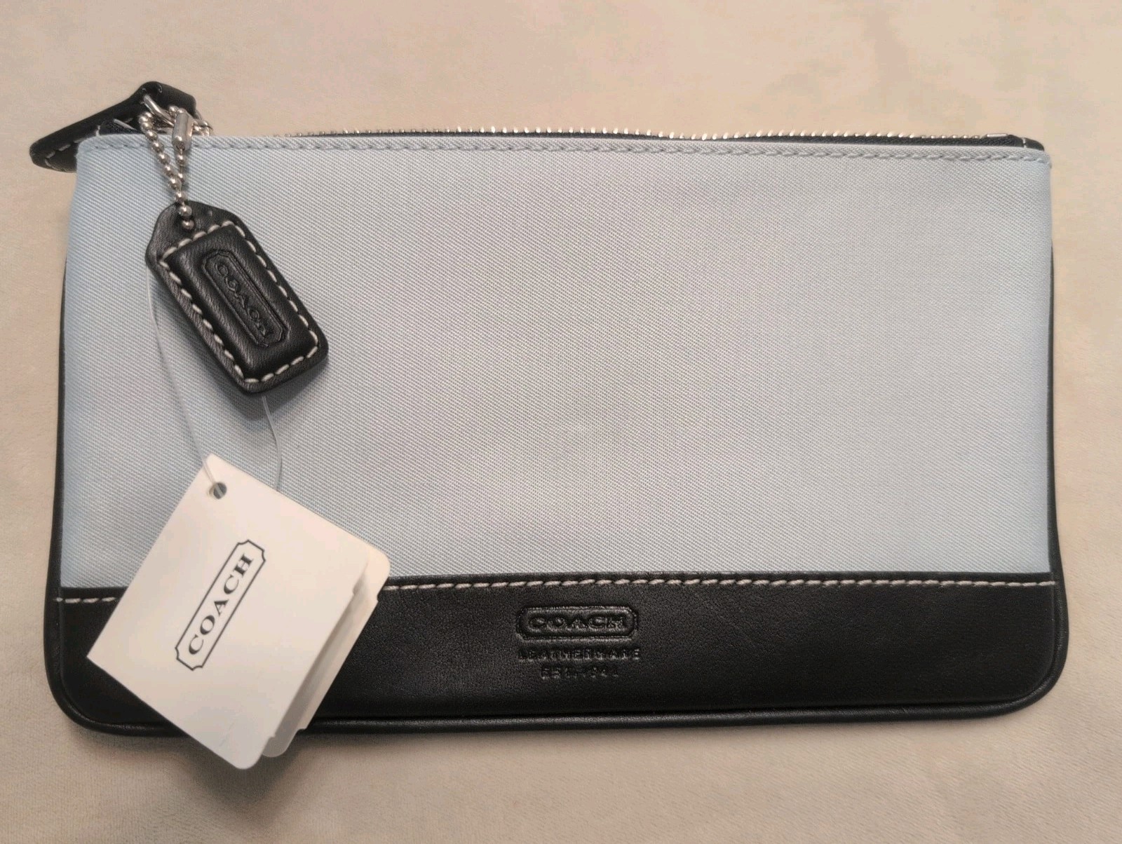 COACH Light Blue & Black Leather Case