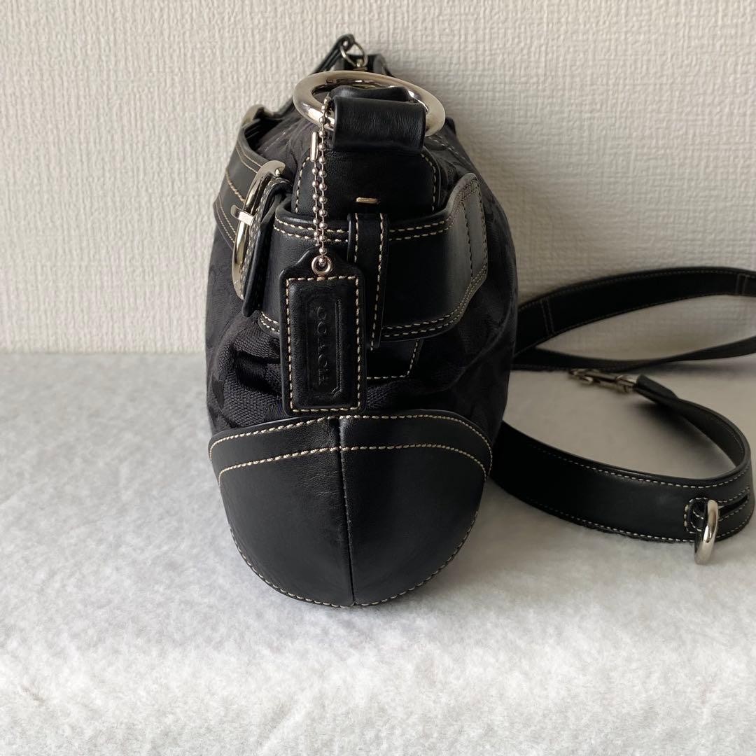 COACH Soho Signature Black One Shoulder Bag 30 cm 11.8 in 400 g 0.88 lb