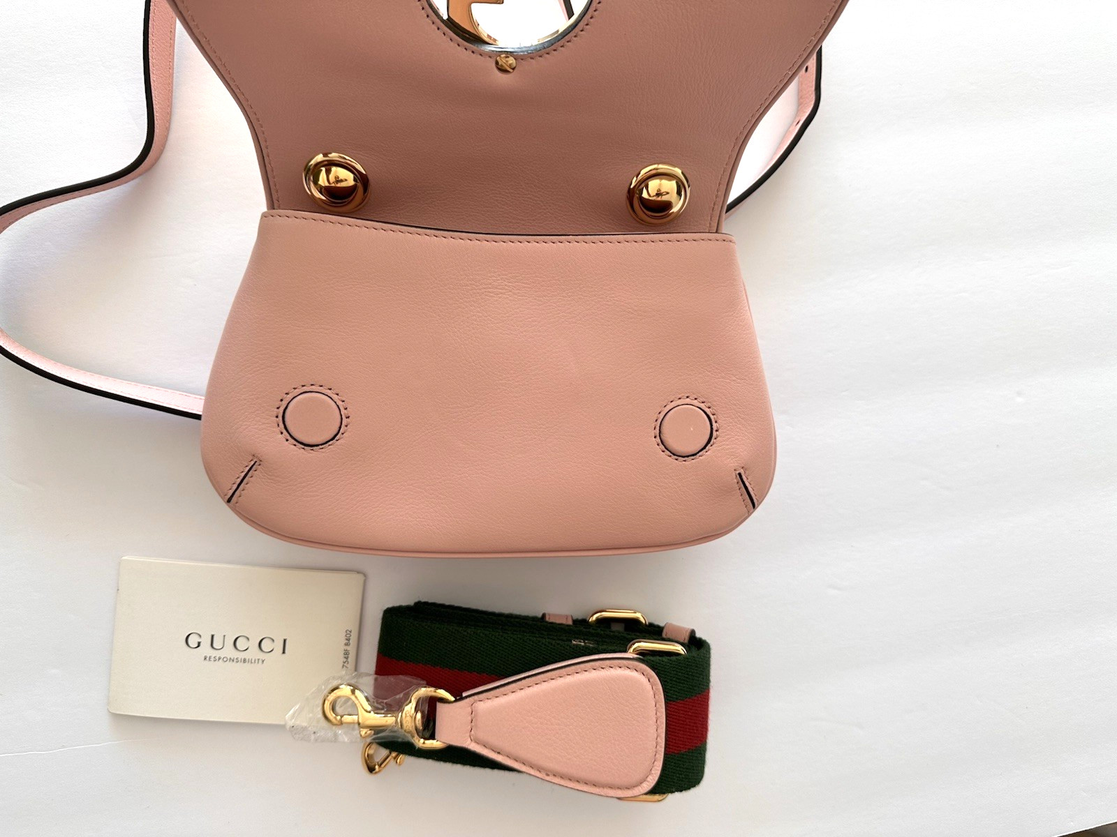 $3,200 Gucci Blondie pink Leather Crossbody Bag Come W 2 straps 698643 Full Set