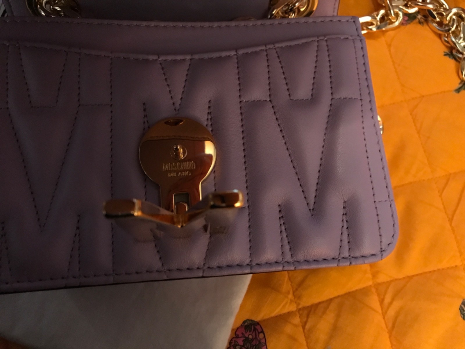 Moschino Couture Logo “M” Quilted Leather Crossbody/Shoulder Bag