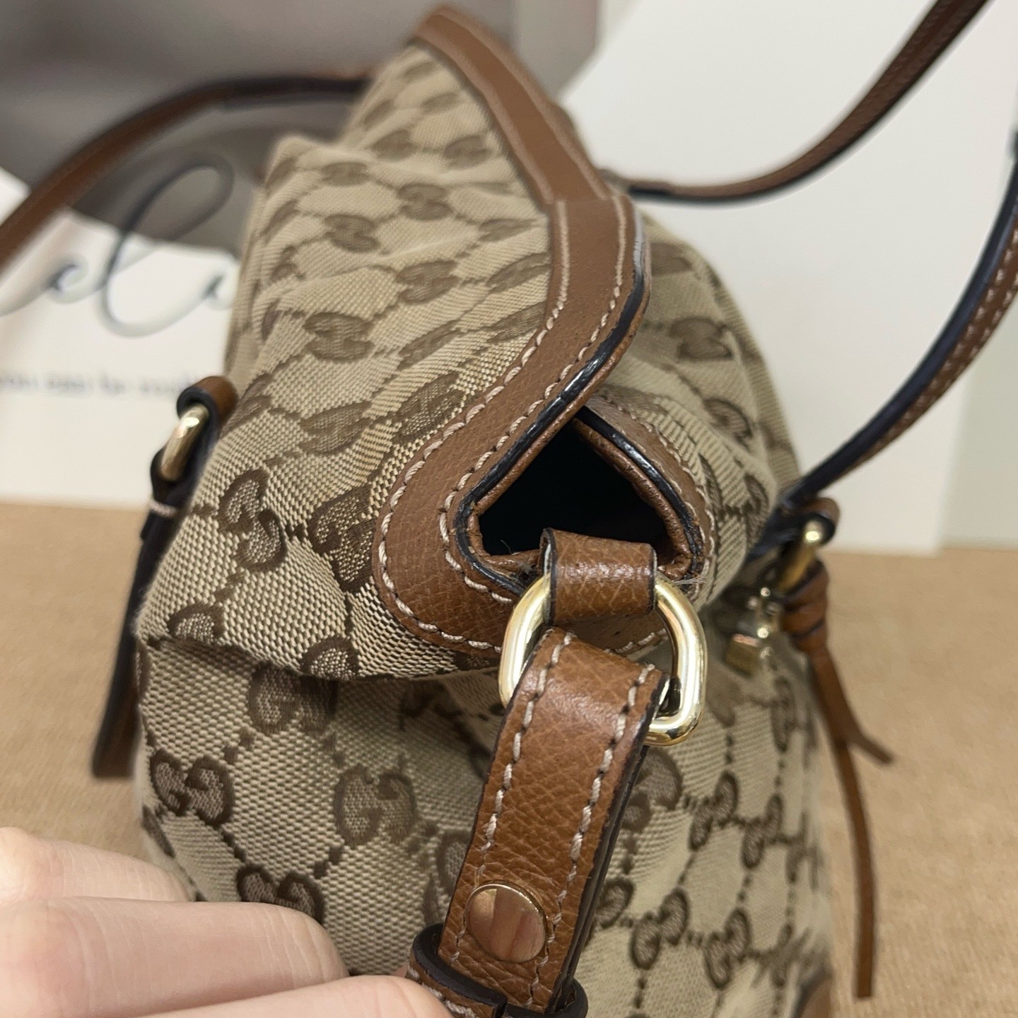 Gucci Pre-Owned Authentic Shoulder Bag Monogram 28*14*24 Canvas