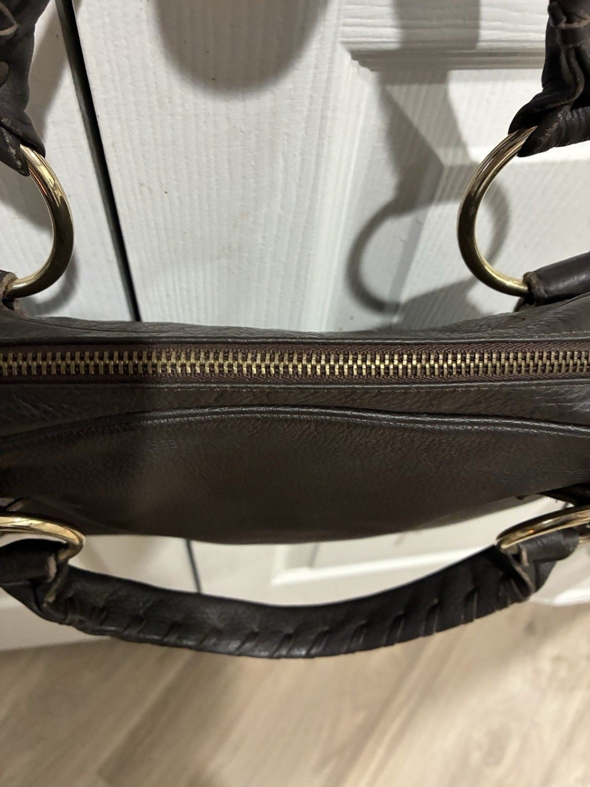 Vtg. BULGA HOBO HANDBAG Brown Leather Fringe Tassel BOHO 15x11x2 Gold Hardware