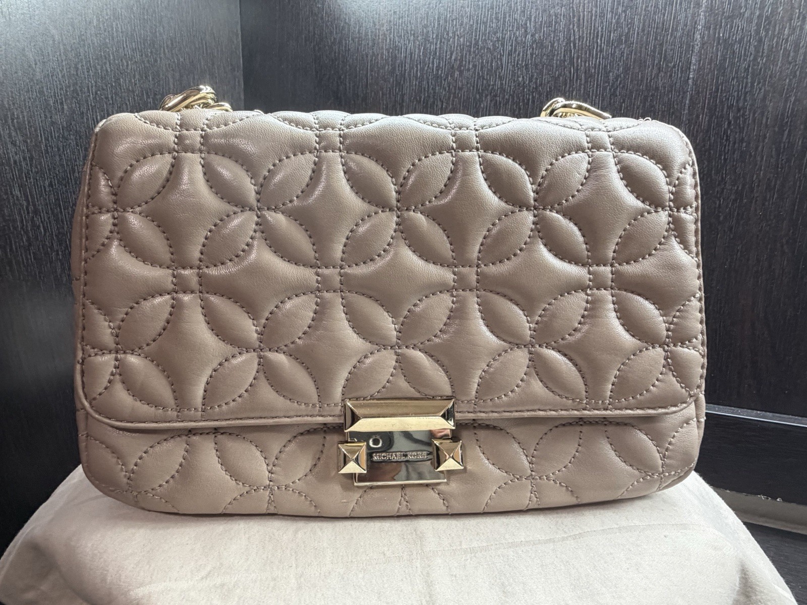 Michael Kors Sloan Truffle Quilted Floral Chain Shoulder Bag #30H8TSLL3T