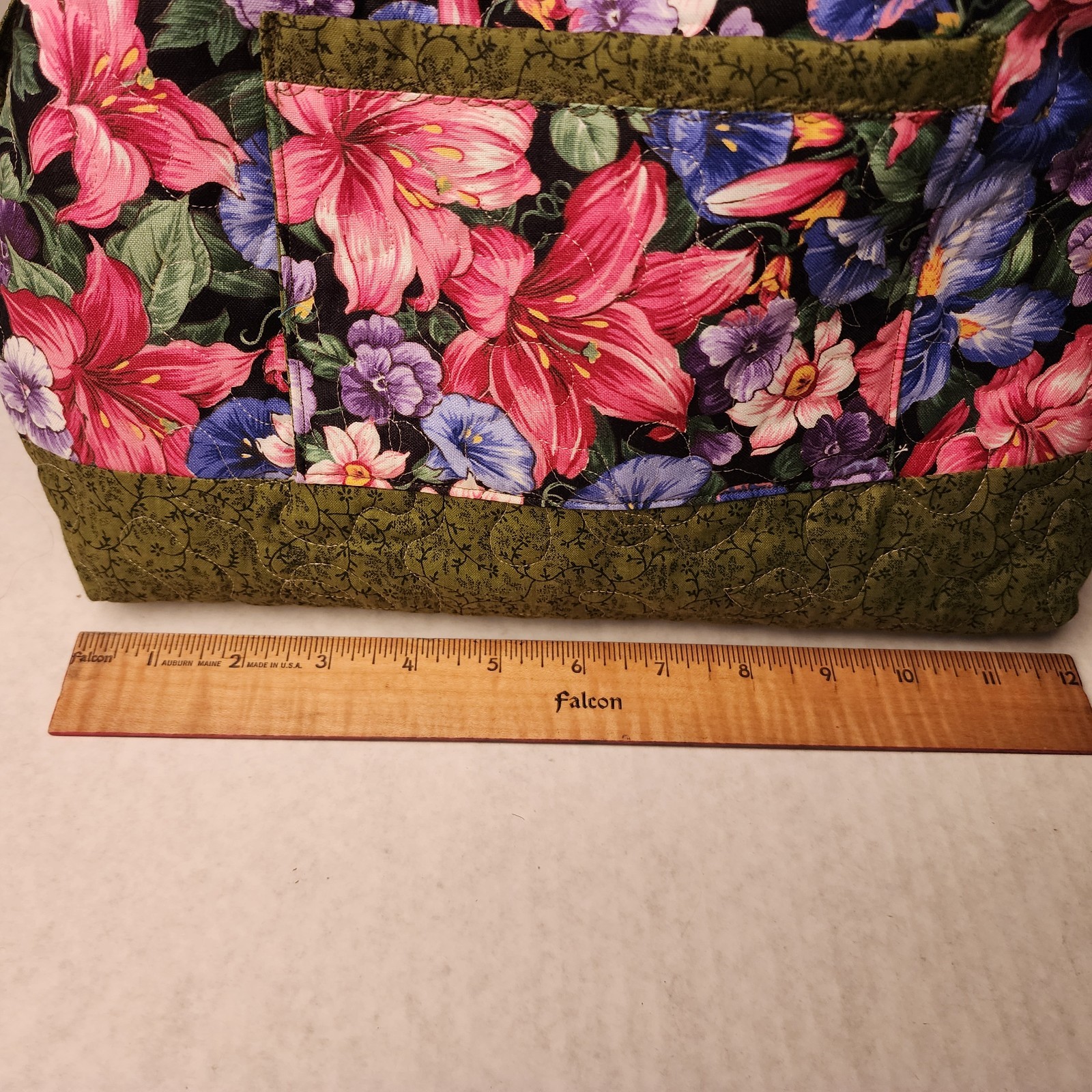 Holston Mountain Quilted Floral Handbag BowTuck with Matching Zip Tote