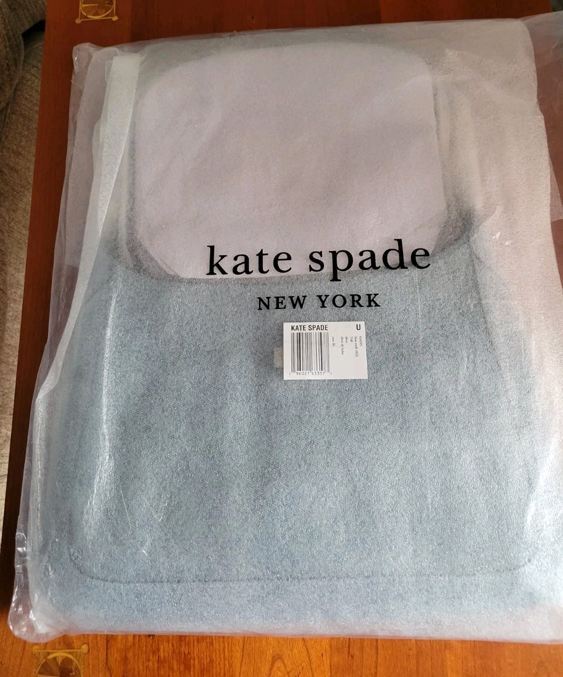 NWT $358 KATE SPADE Deco Denim Print Suede Hobo Crossbody Shoulder Bag blue
