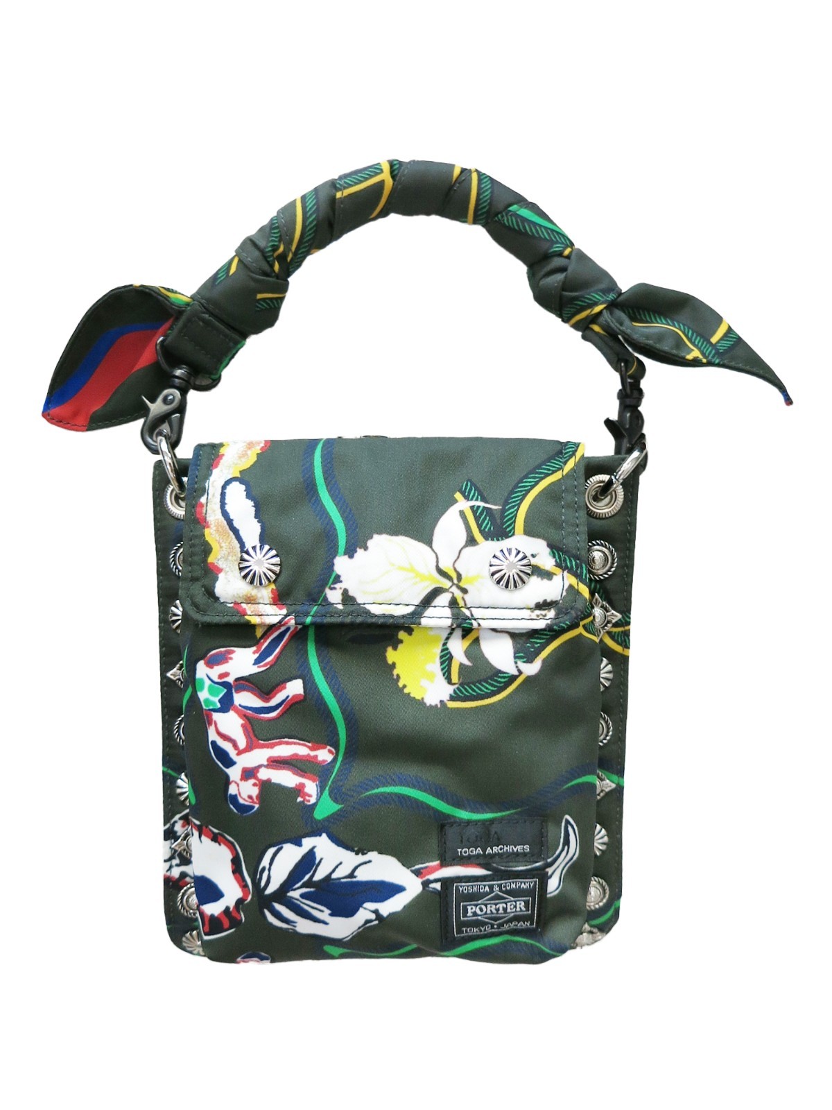 TOGA ARCHIVES x PORTER Green Nylon Floral AOYAMA LIMITED Studded Crossbody Bag