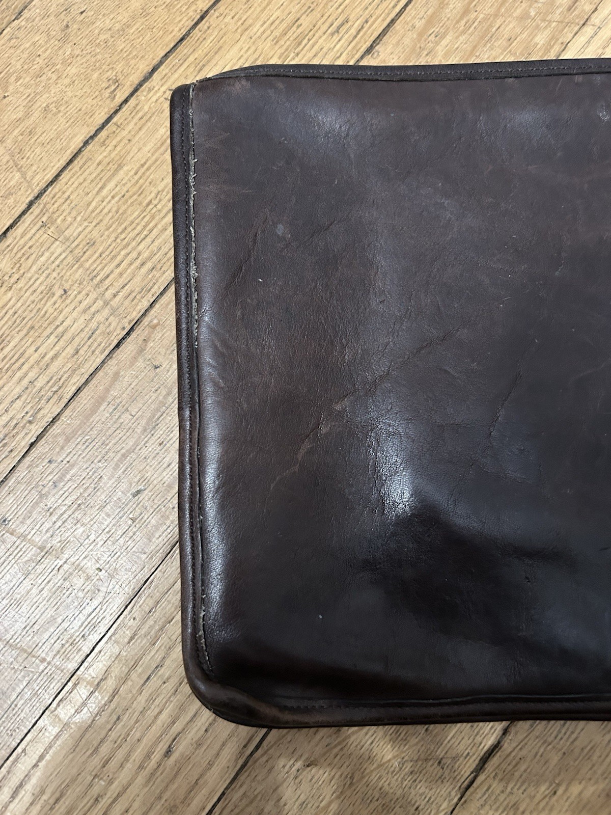 VINTAGE COACH Dark Brown LG Slim Clutch Portfolio Talon Zip 12 3/4″ L, 8 3/4″ W