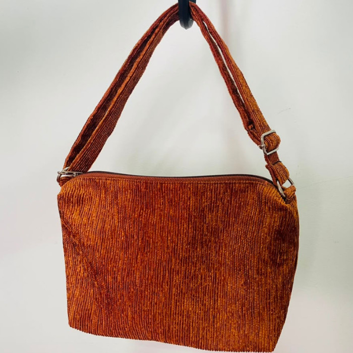 Stylish Corduroy Shoulder Bag – Retro Aesthetic Underarm Purse with Inner Pocket
