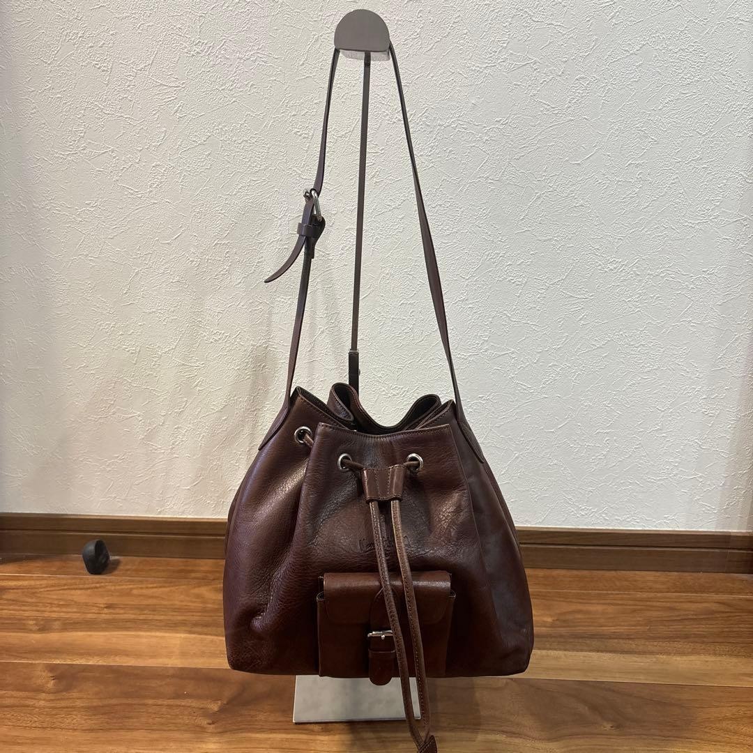 Margaret Howell Old Leather Drawstring Shoulder Bag Used