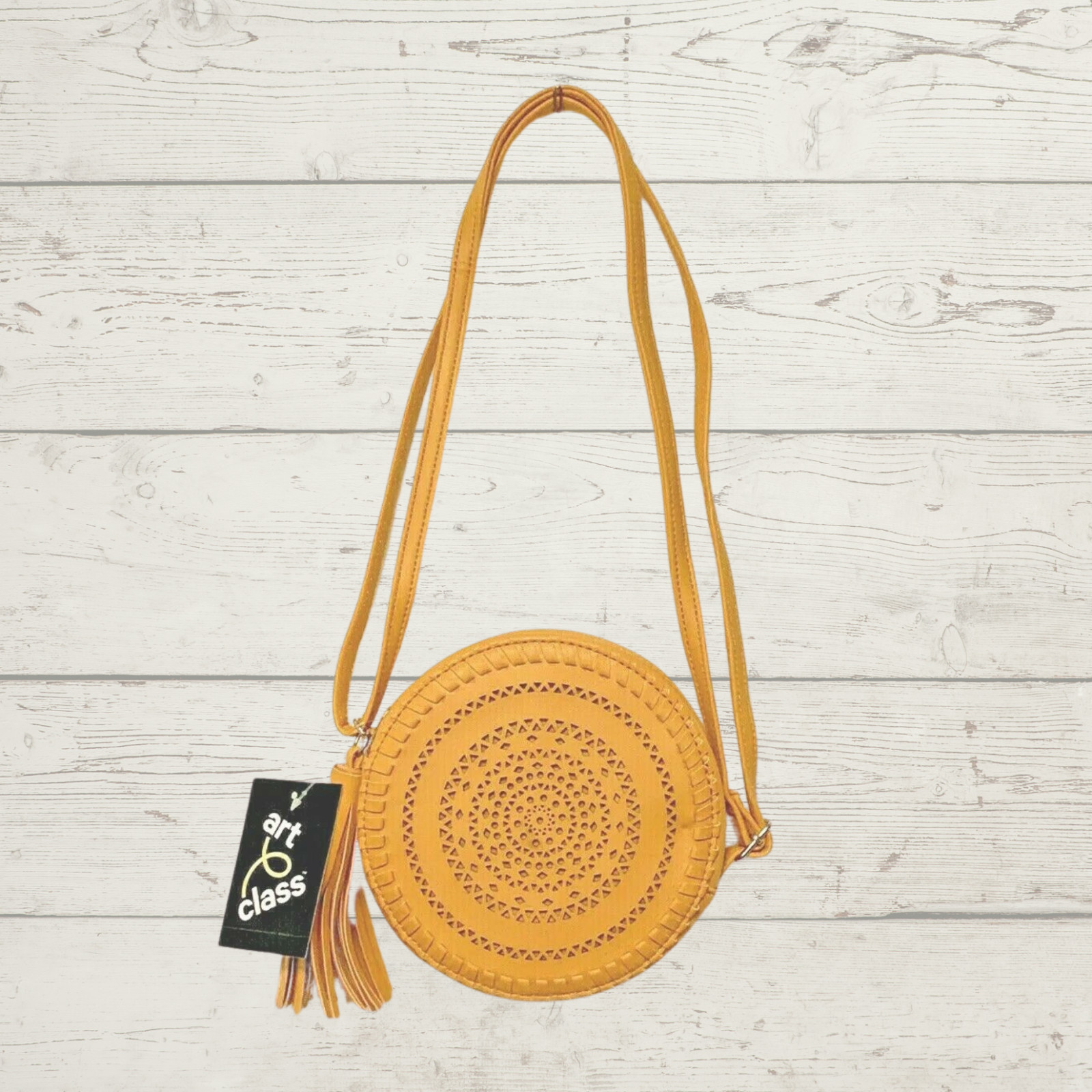Art Class Golden Yellow Cross Body Bag Round Purse Target 7″ #O01