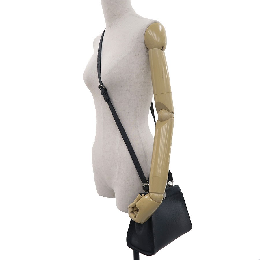 Fendi Peekaboo Mini 8BN244 Leather Gray Shoulder Bag #SAB16567