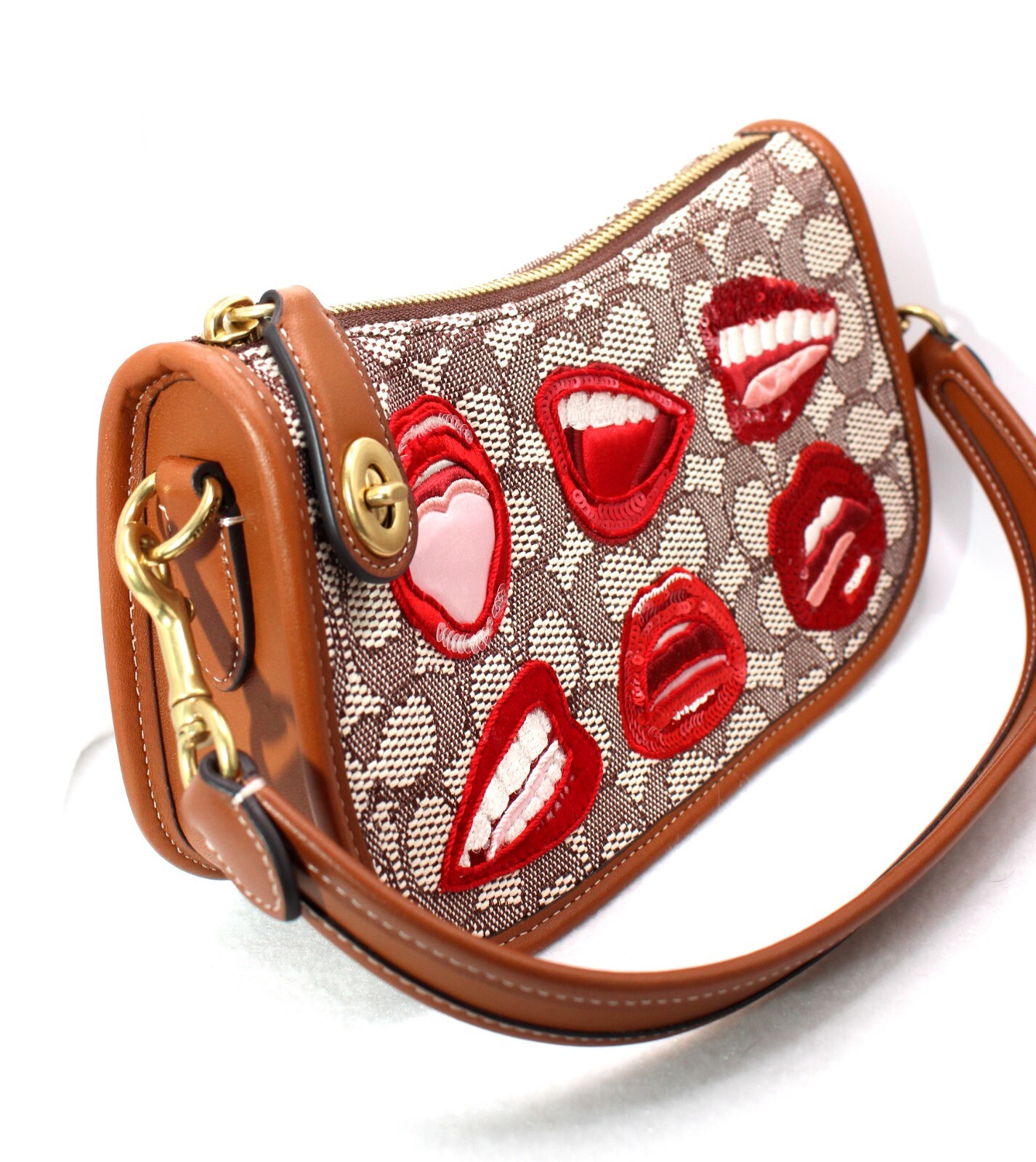 COACH X Tom Wesselmann Swinger Signature Textile Jacquard Shoulder Bag CA121 NEW