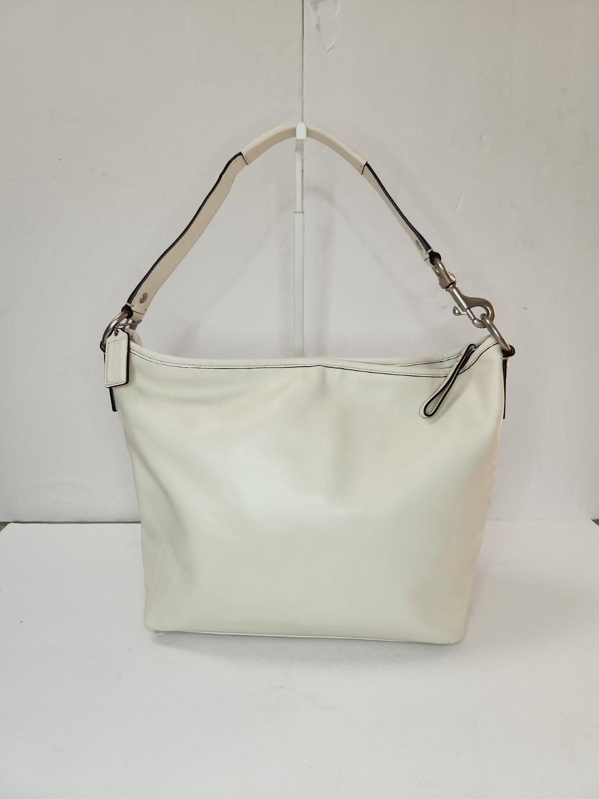 Coach Purse Sarah Leather hobo bag Z19608 White Ecru Vtg Soho