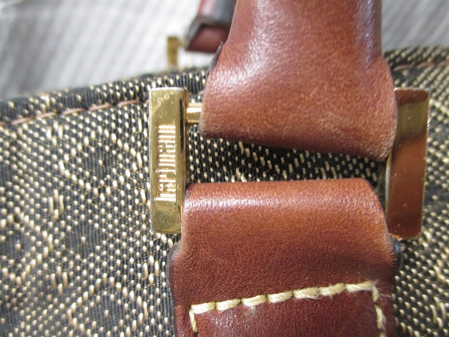 Hartmann Wings Diamond Jacquard Cognac Leather Trim Weekender Duffel Bag