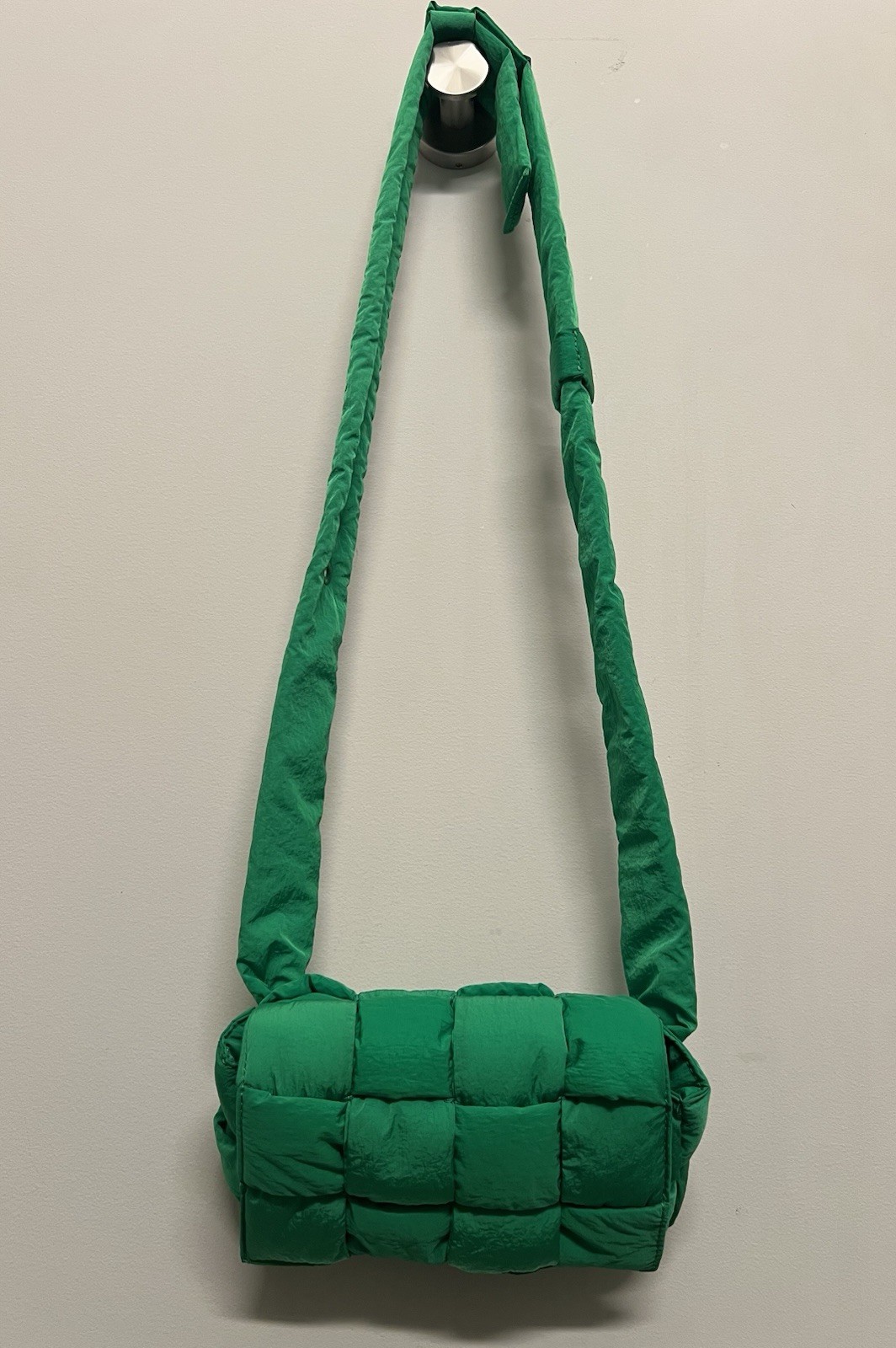 Bottega Veneta Padded Cassette Nylon Crossbody Bag Parakeet Green