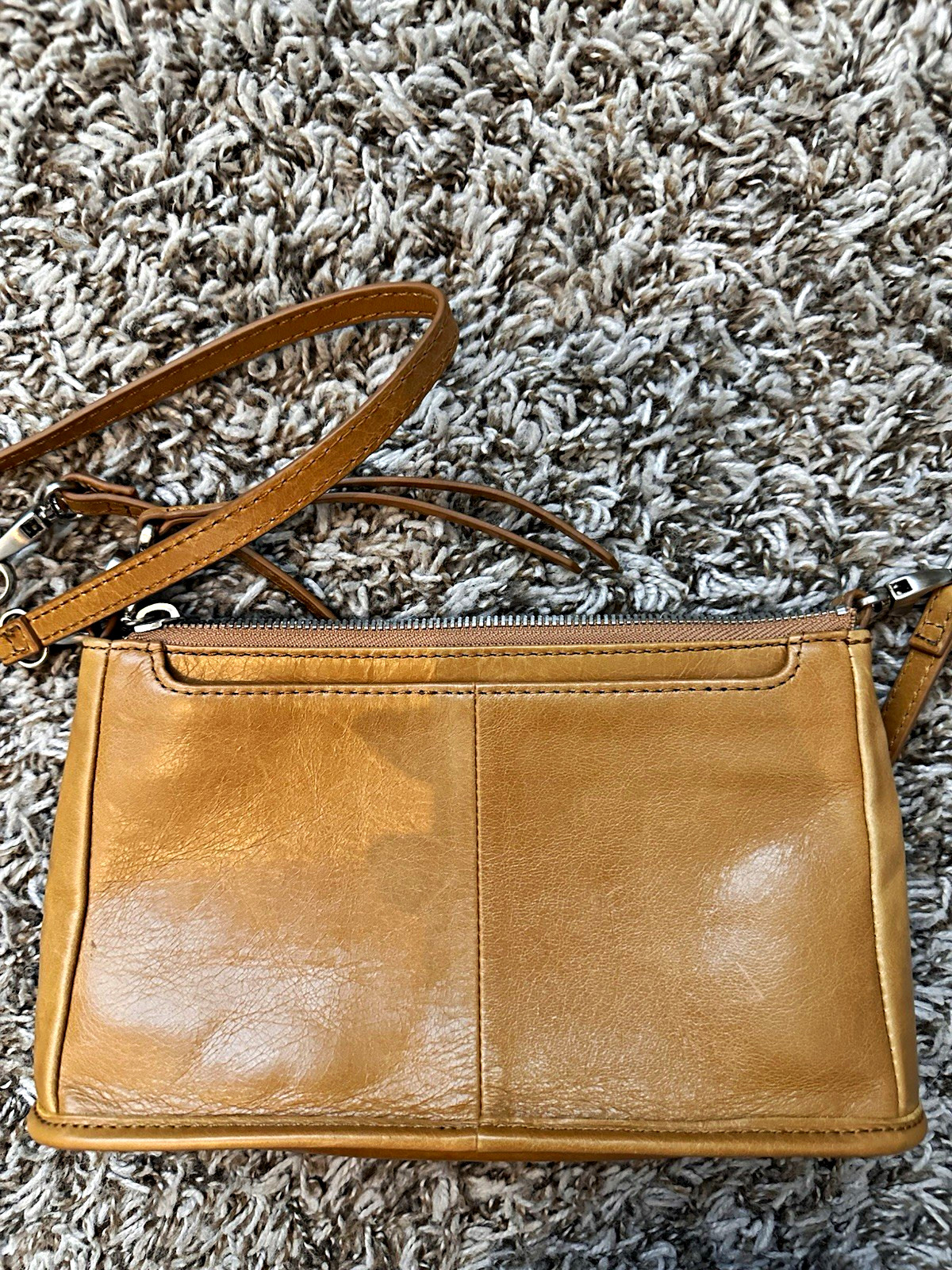 HOBO Brown Crossbody Bag | Zip Top | Adjustable Detachable Strap | Pockets