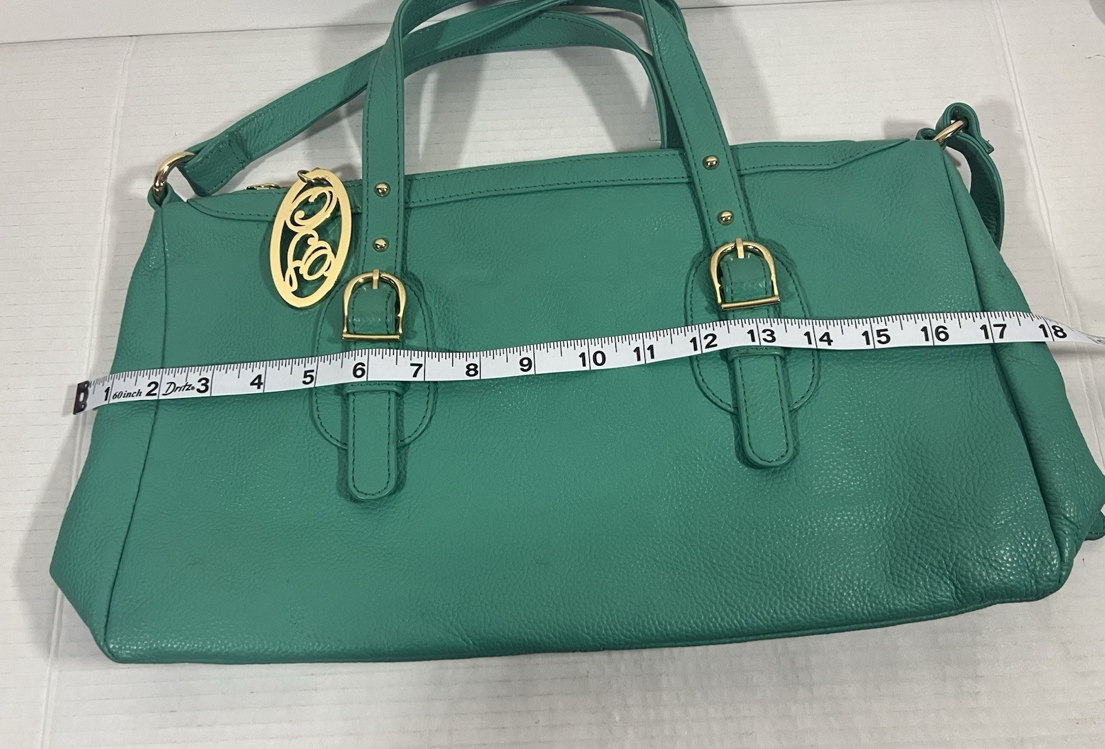 Onna Ehrlich Pebbled Jade Women’s Green Leather Bag