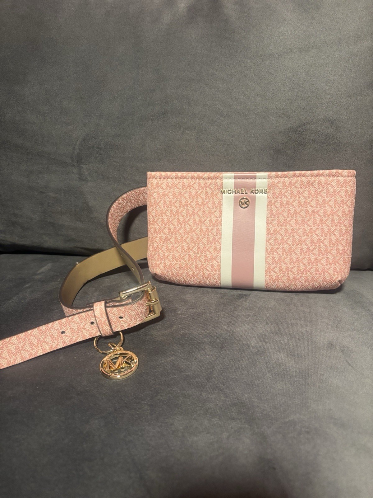 Michael Kors Pink White Crossbody Bag Adjustable Strap