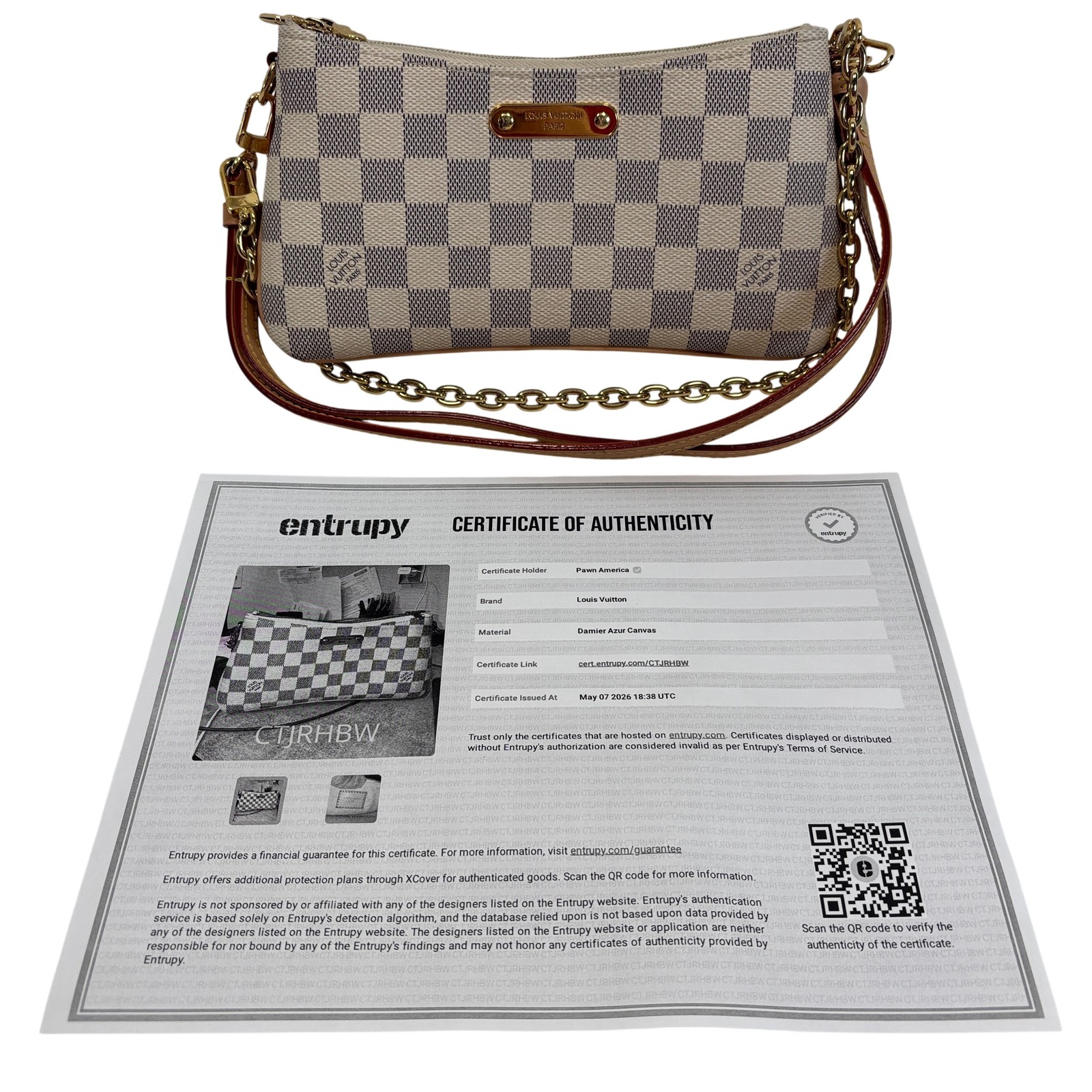 Louis Vuitton Pochette Liv Damier Azur Canvas Women’s Shoulder Bag