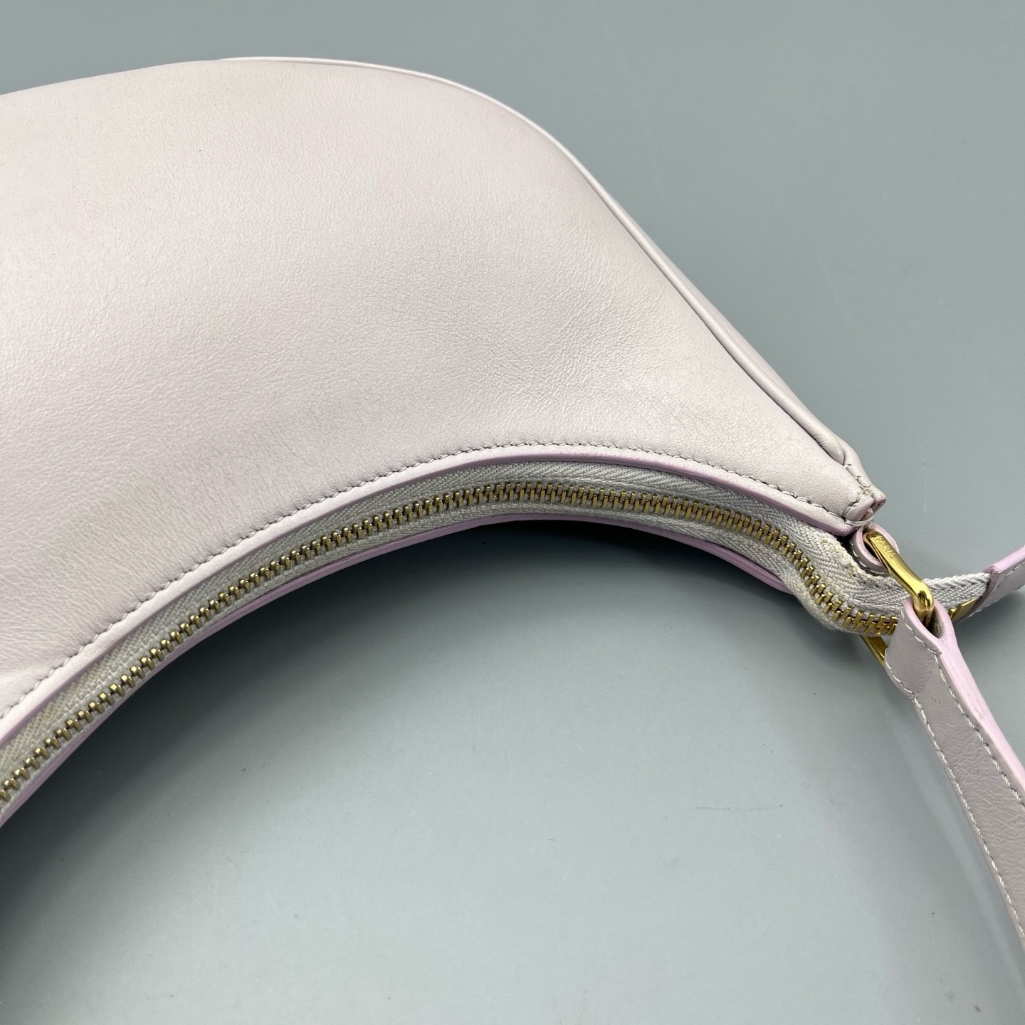 AUTH CELINE Ava Taro Purple Leather Underarm Shoulder Bag Handbag