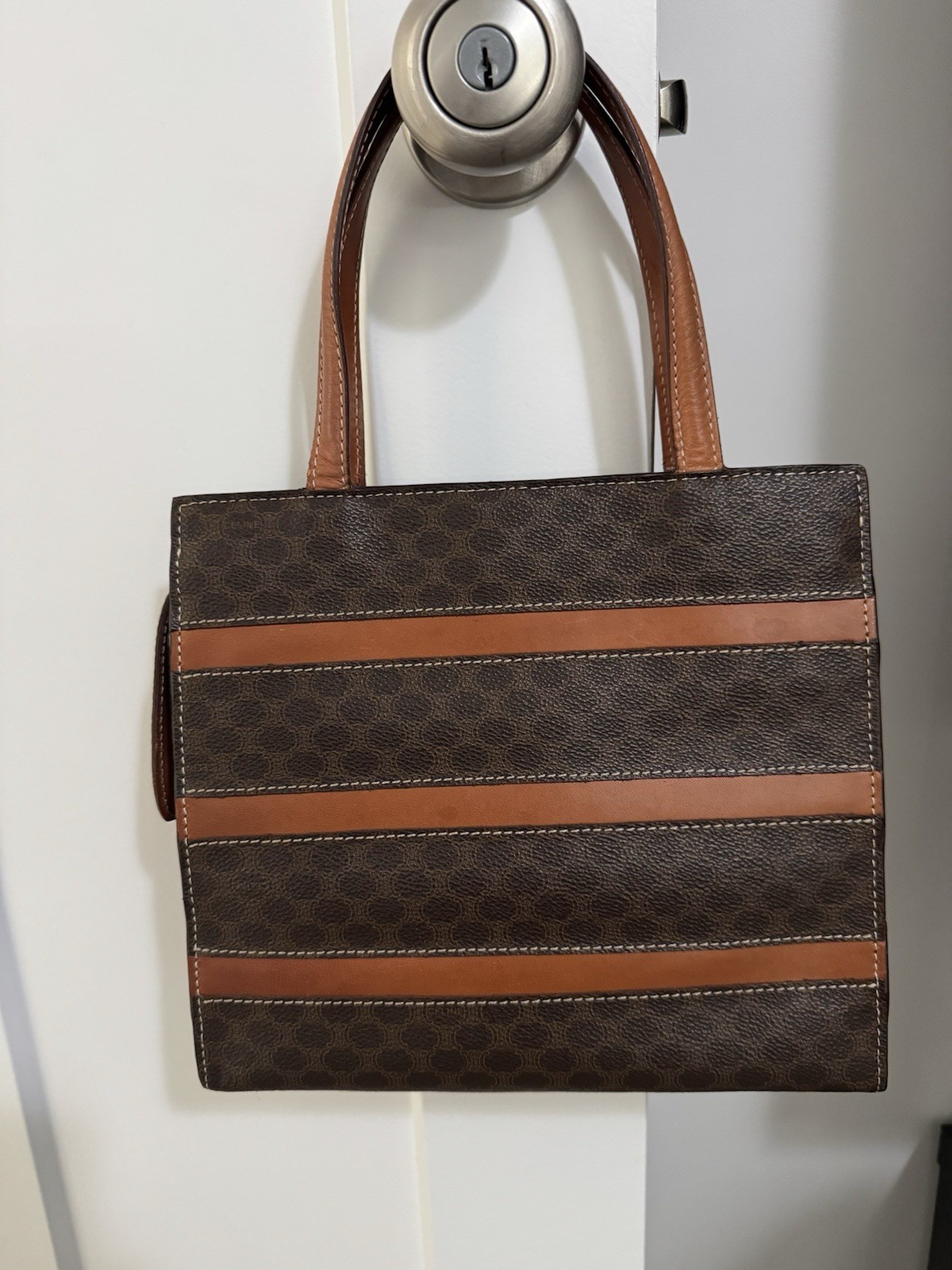 Vintage Celine Macadam MC96 Top Handle Tote Bag