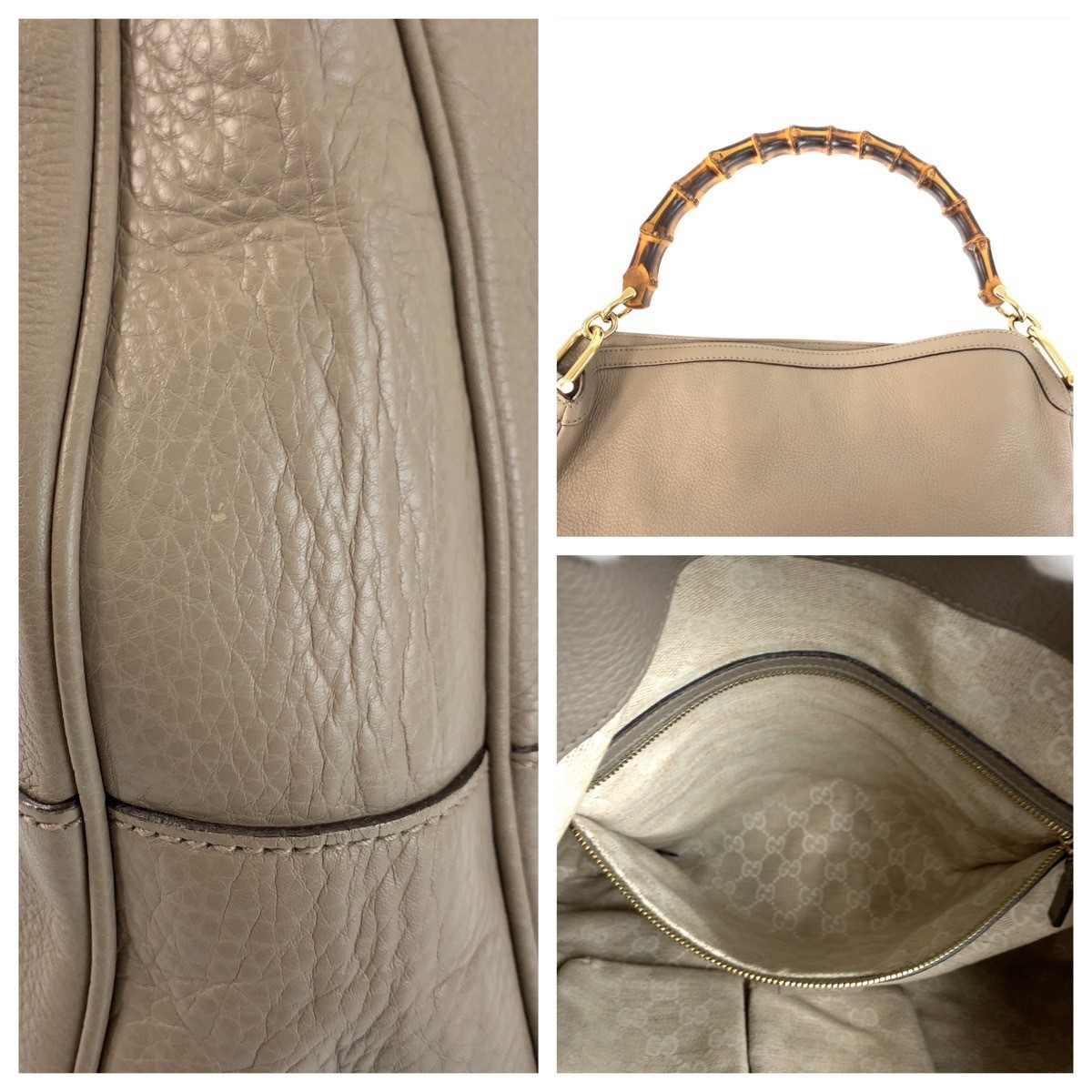 Gucci Diana Leather Beige Greige Gold Hardware Women’s Pre-owned From Japan