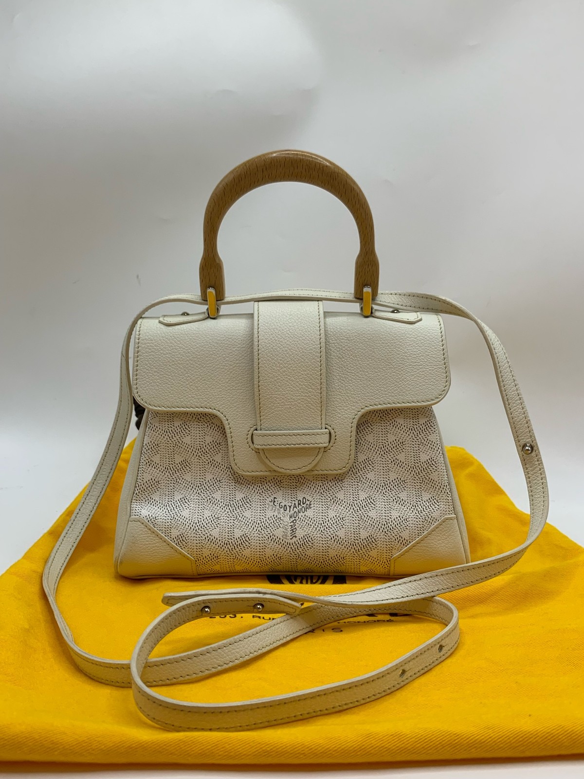 Goyard Pre-Owned Authentic Saigon mini bag Satchel White SAIGOBMINTY50CL50P