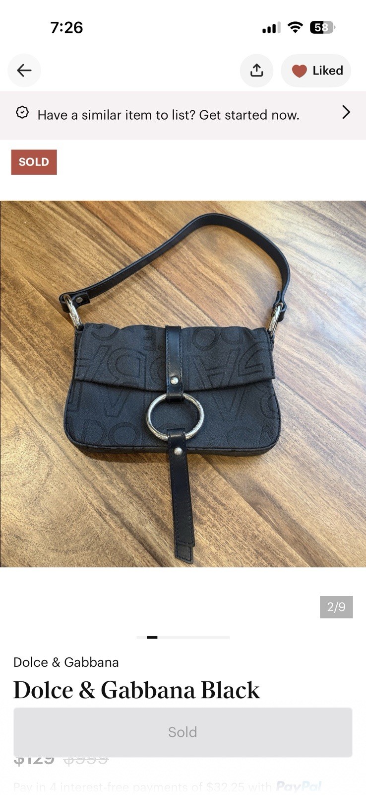 Dolce & Gabbana Black Logo Small Shoulder Bag Silver Hardware