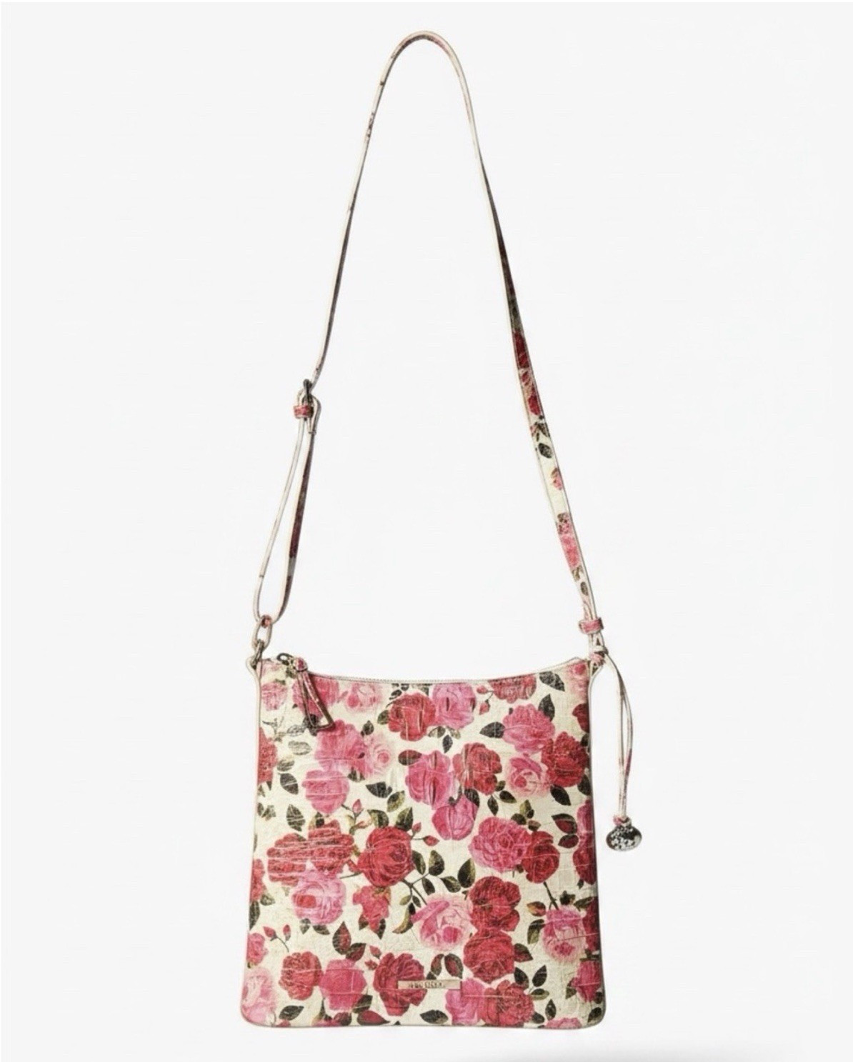 Brahmin Katherine Romantic Roses Ombré Leather Crossbody Bag NWT