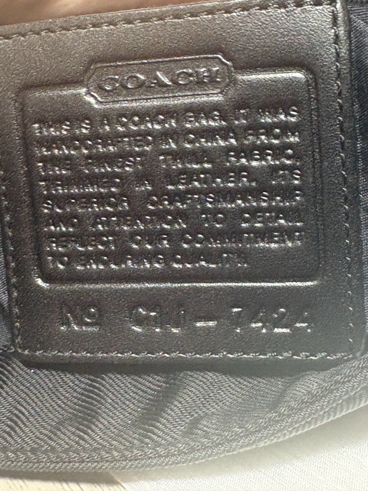 Coach #7424 Mercer Black Twill Nylon Leather Trim Shoulder Bag Handbag