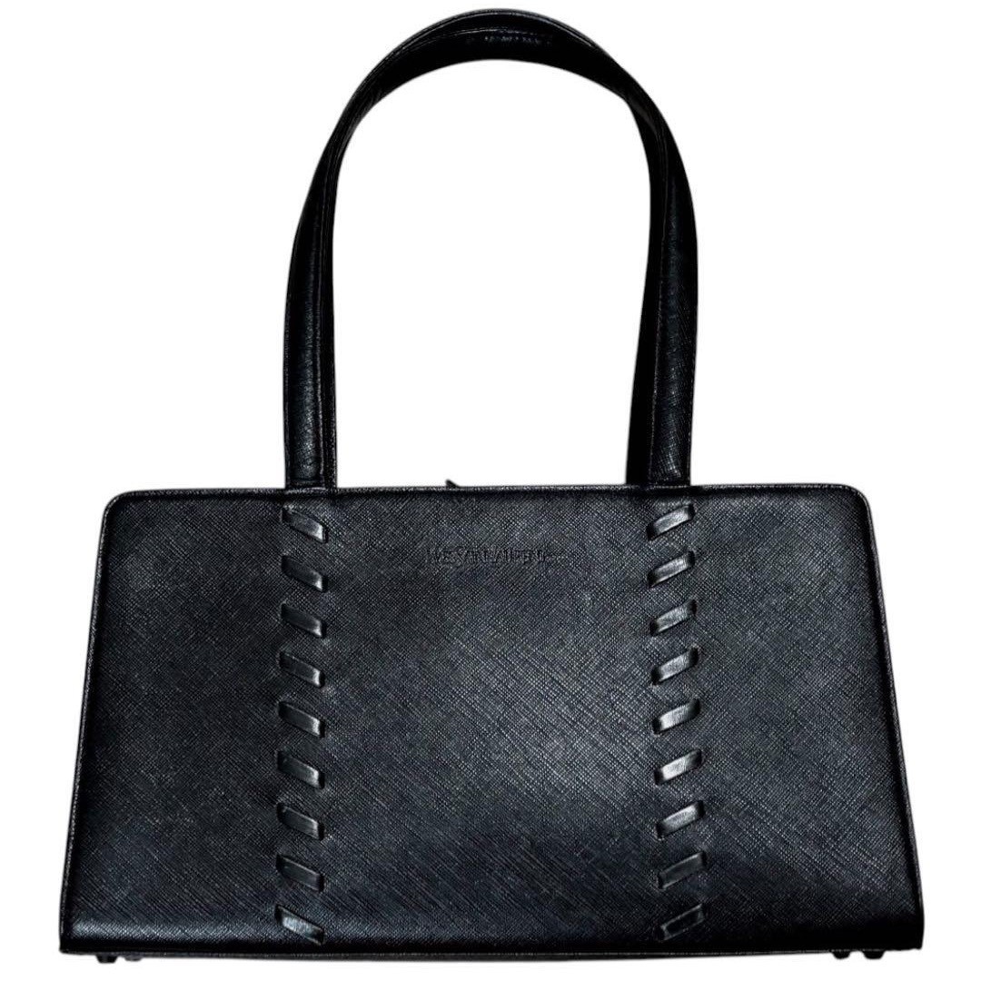 YVES SAINT LAURENT Shoulder Handbag Black Leather Size: W:11.6 × H:6.5 in.