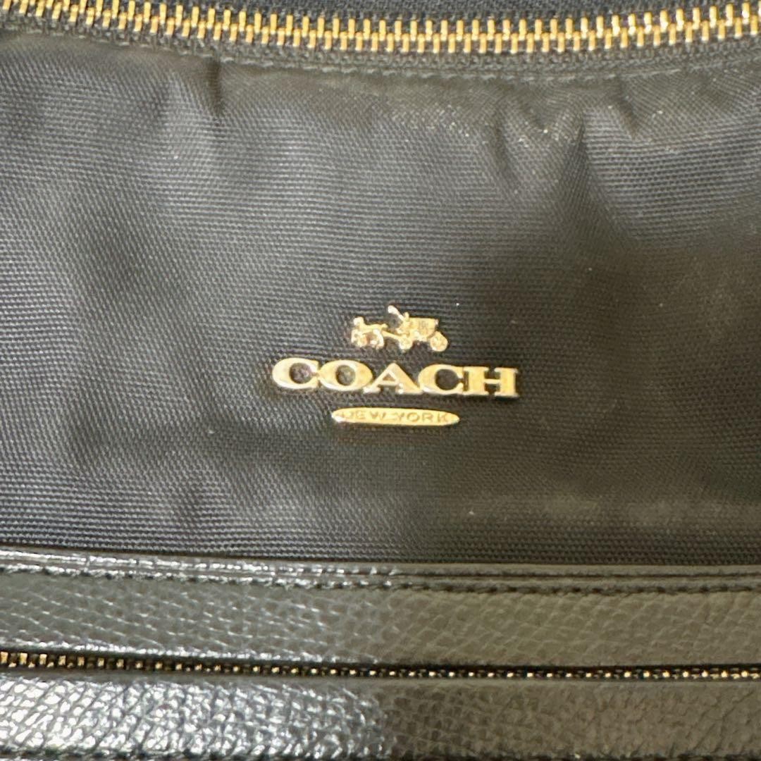 COACH Black Nylon Tote Bag A4 Shoulder Carry Commute School From Japan