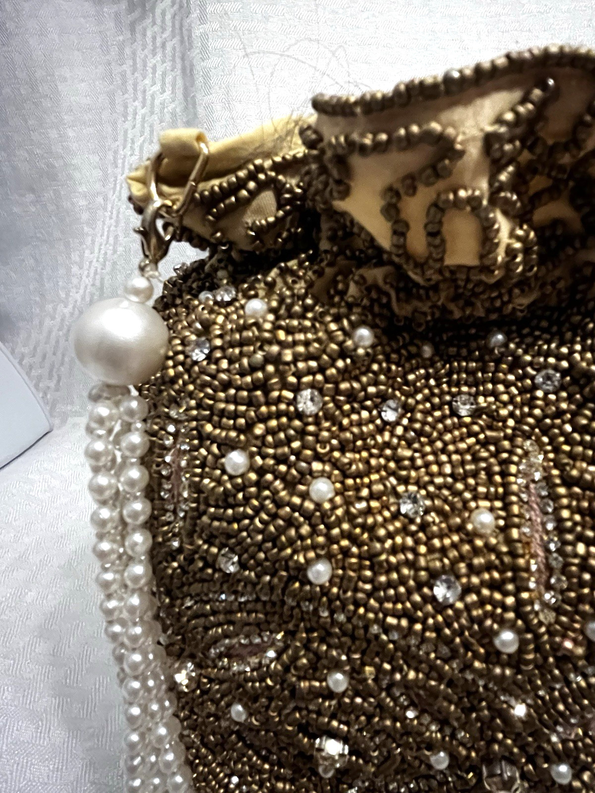 Natasha Antique Gold Beaded Potli Bag
