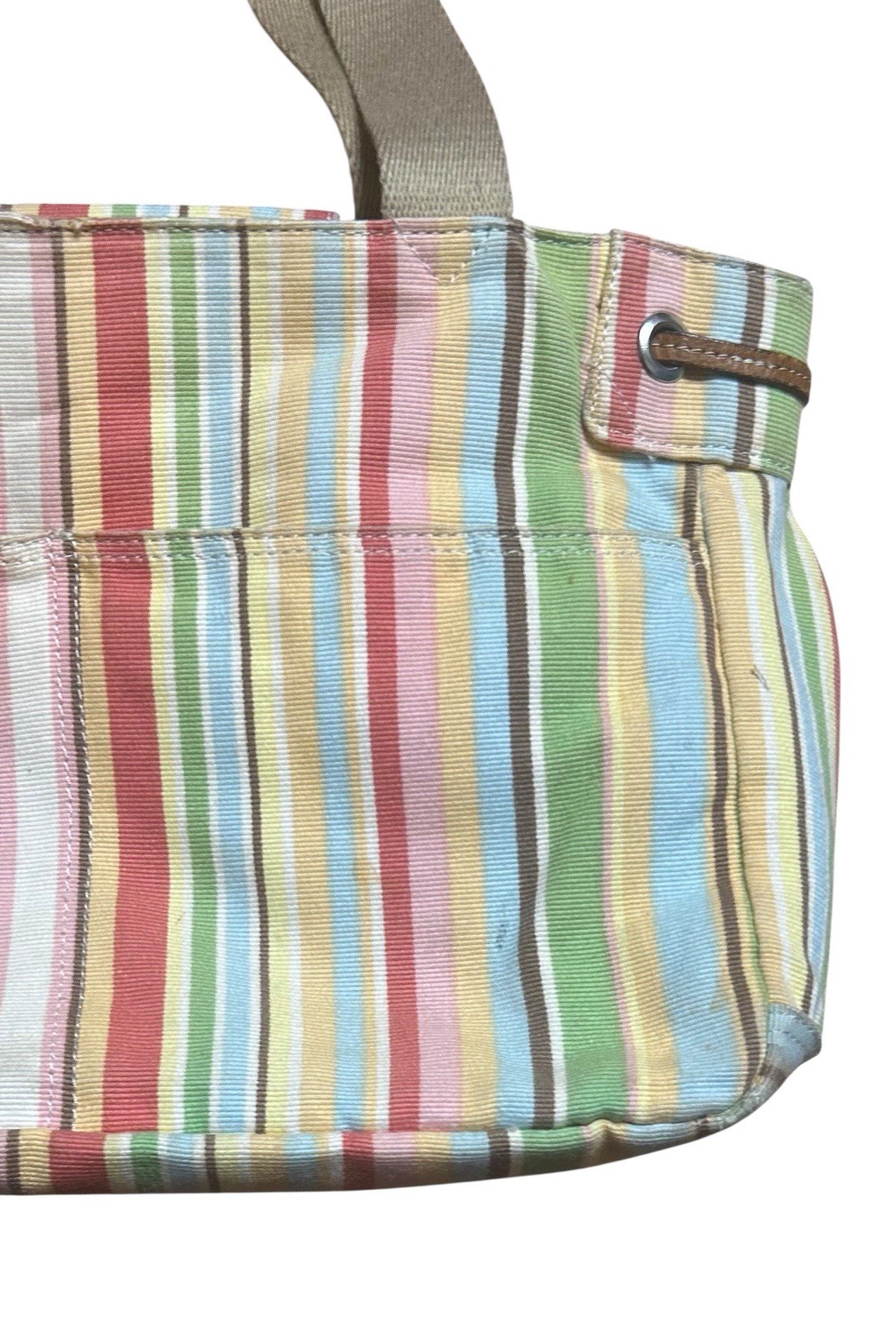 Vintage Fossil 1954 Canvas Striped Purse Women’s Shoulder Hand Bag Multicolor