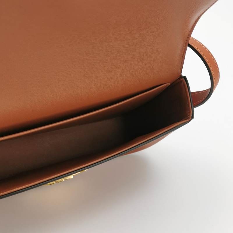 Celine Claude Small Brown Smooth Leather Shoulder Crossbody Bag US Ship