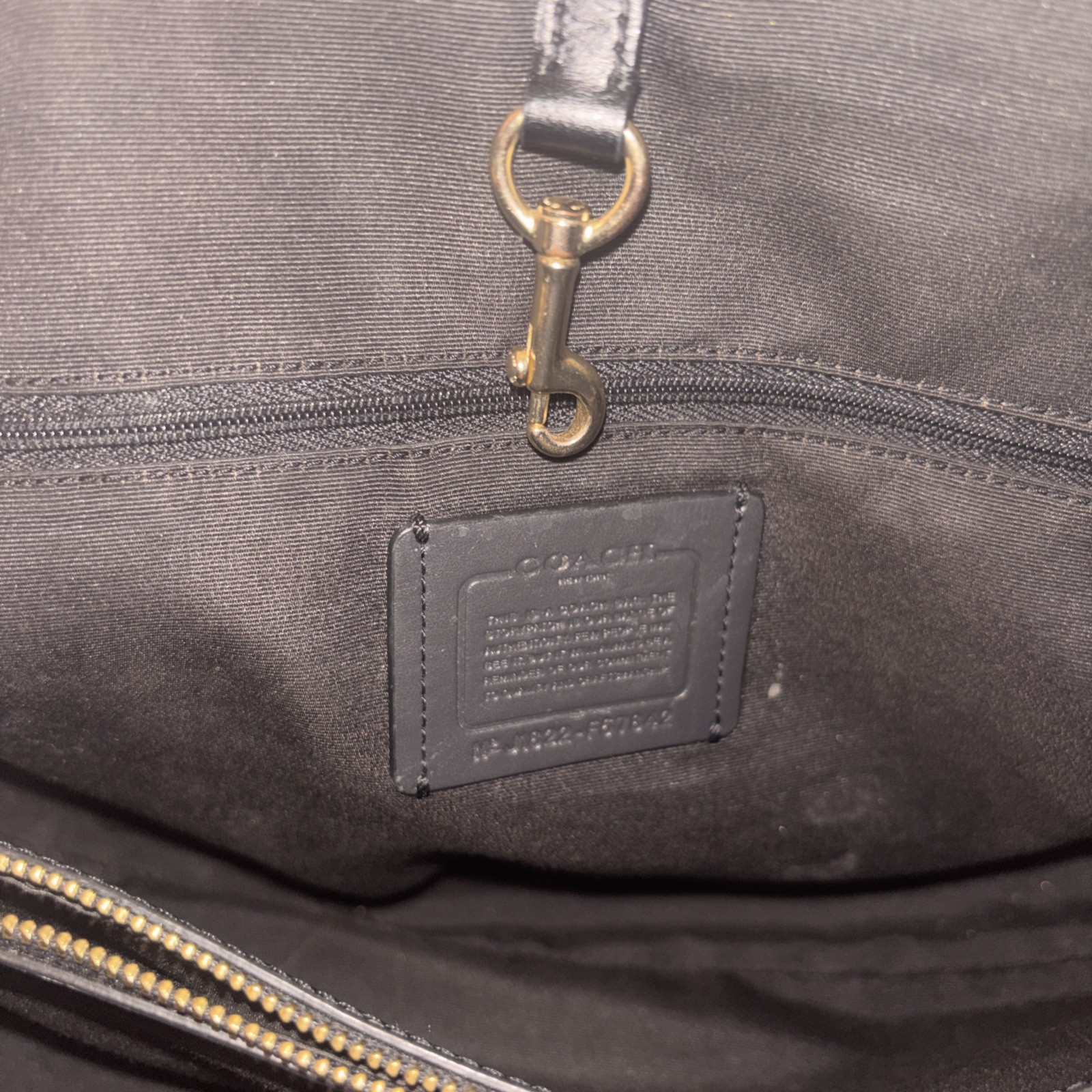 Coach Brown Black Logo Shoulder Bag with Double Handles and Zip Closure