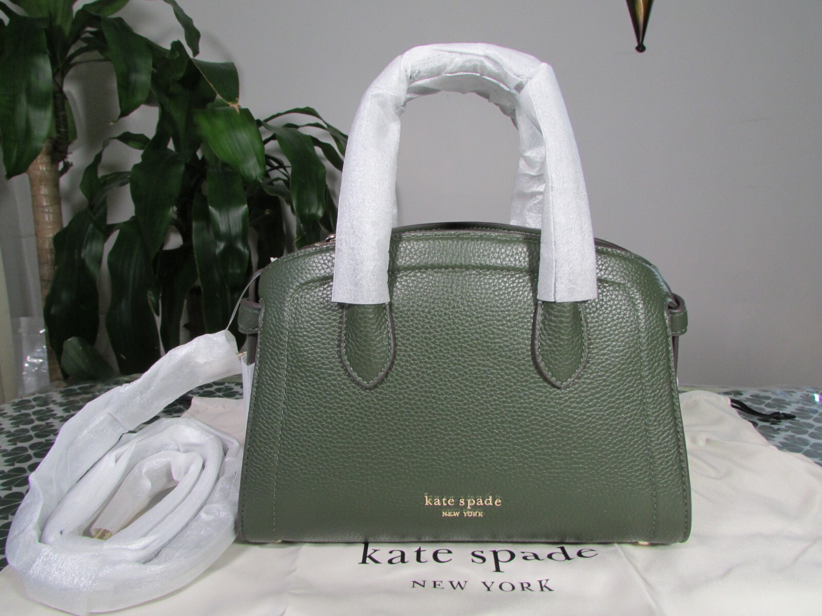 NWT Kate Spade Leather Knott Mini Zip-top Satchel KC899 Bonsai Tree