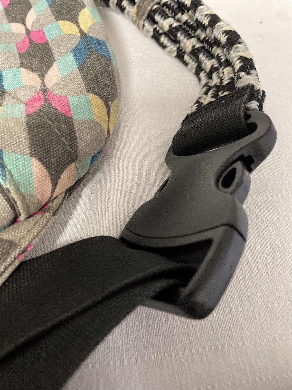 NICE KAVU Rope Sling Bag (Multicolor: Teal,Pink,Grey, Yellow) Geometric Design